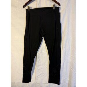 Victoria's Secret Pink Leggings Yoga Pants XL Womens Black Ankle cutouts Lounge